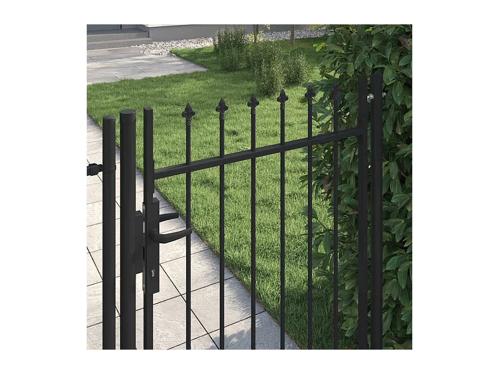 Puerta simple con punta de acero 1x1,2 m Negra