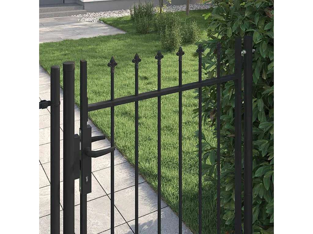 Puerta simple con punta de acero 1x1,2 m Negra