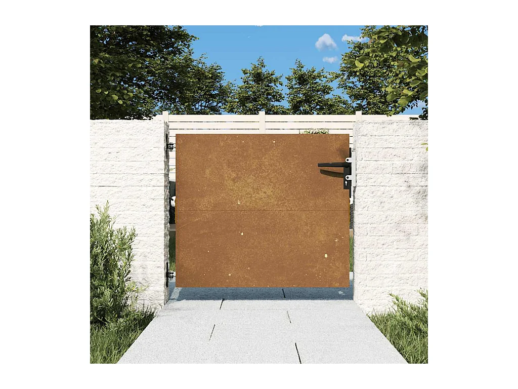 Portail de jardin 85x75 cm acier corten