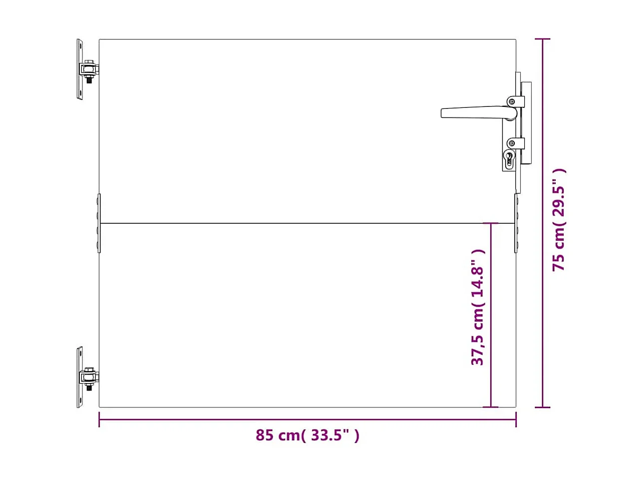 Portail de jardin 85x75 cm acier corten