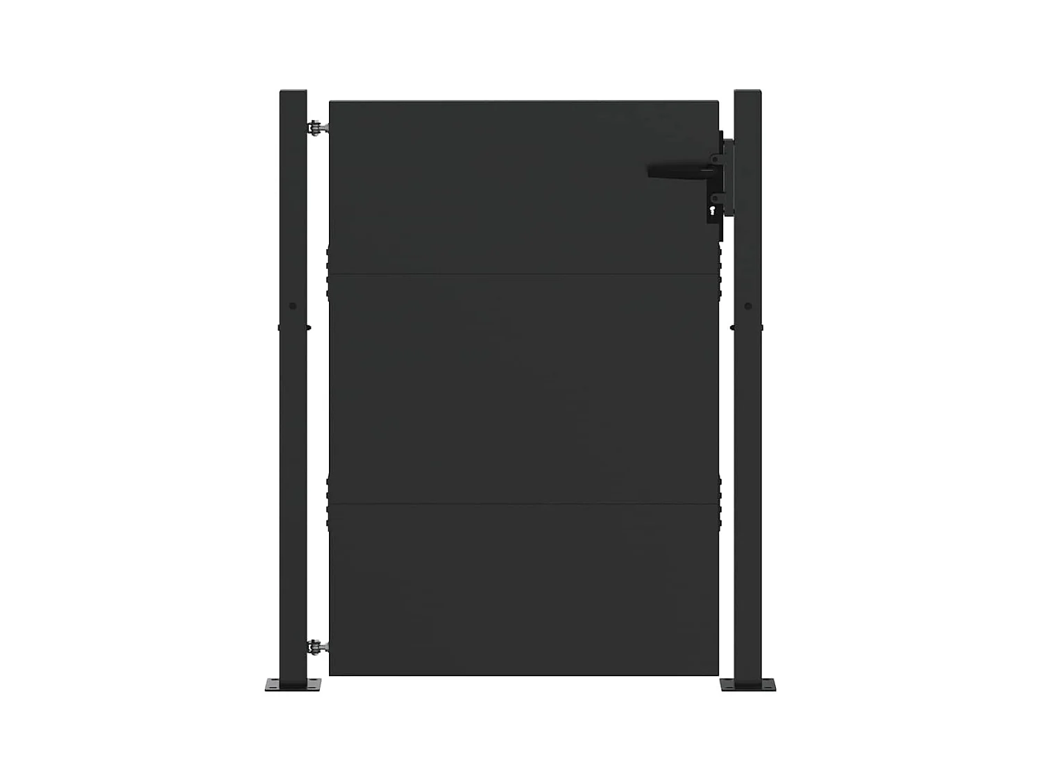 Porte de Jardin Noir 105 x 150 cm Acier peint par poudre
