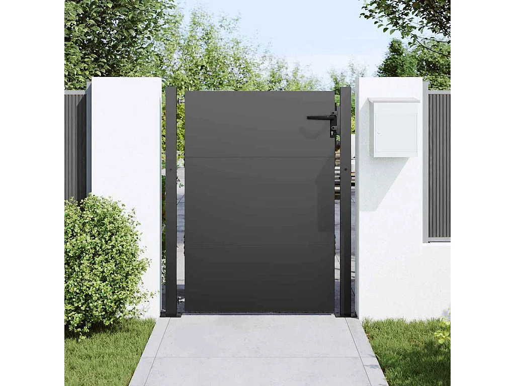 Porte de Jardin Noir 105 x 150 cm Acier peint par poudre