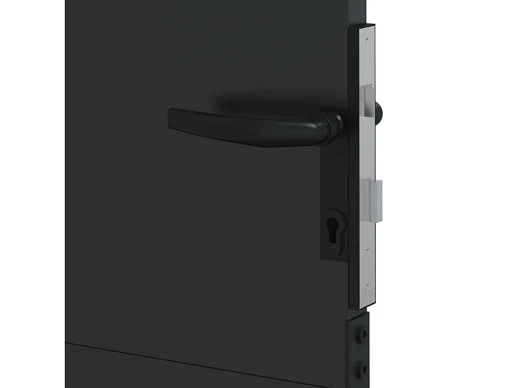 Porte de Jardin Noir 105 x 150 cm Acier peint par poudre