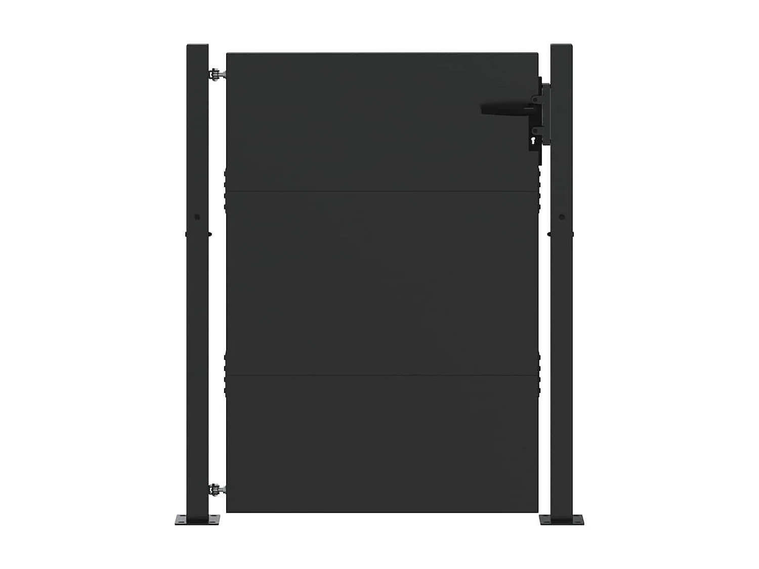 Schwarzes Gartentor 105 x 150 cm, pulverbeschichteter Stahl