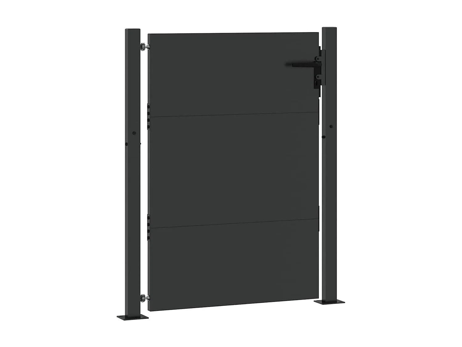 Schwarzes Gartentor 105 x 150 cm, pulverbeschichteter Stahl