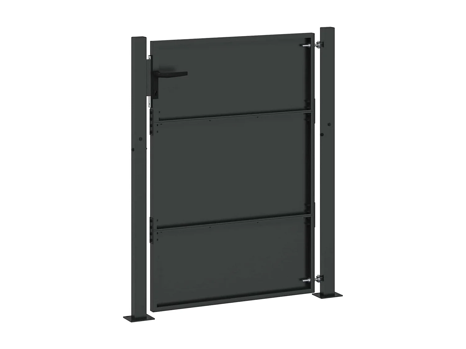 Schwarzes Gartentor 105 x 150 cm, pulverbeschichteter Stahl