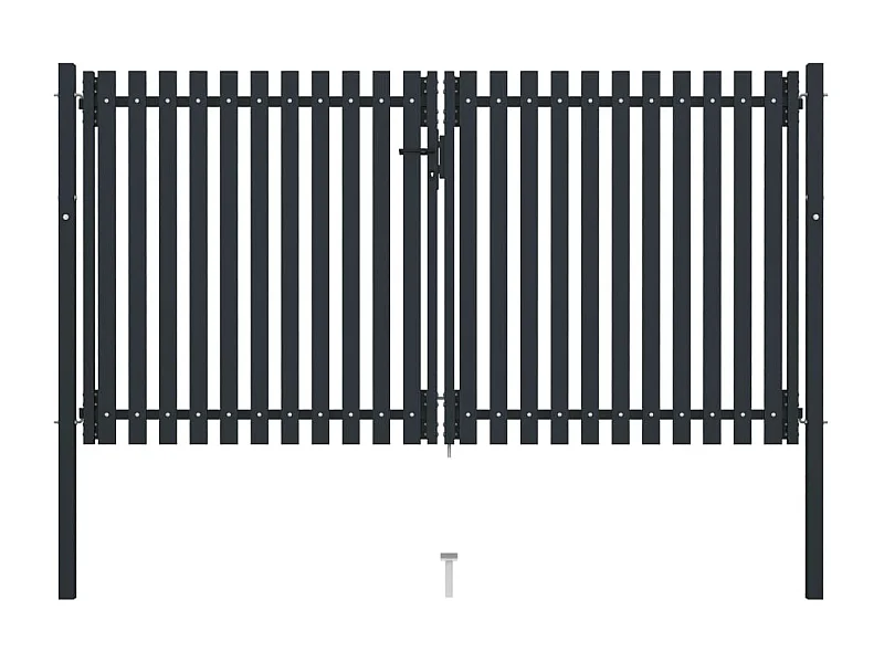 Dubbele deur hekwerk poort staal 306x220 cm antraciet