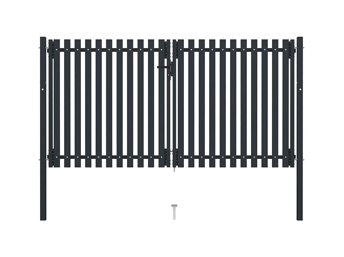 Cancello per recinzione a doppia anta in acciaio 306x220 cm antracite