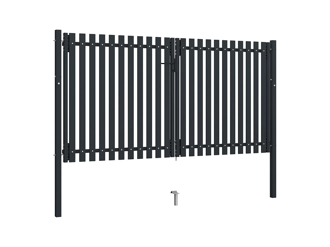 Cancello per recinzione a doppia anta in acciaio 306x220 cm antracite