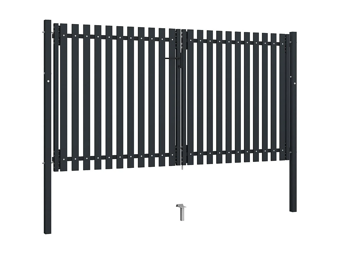 Portail de clôture à double porte Acier 306x220 cm Anthracite