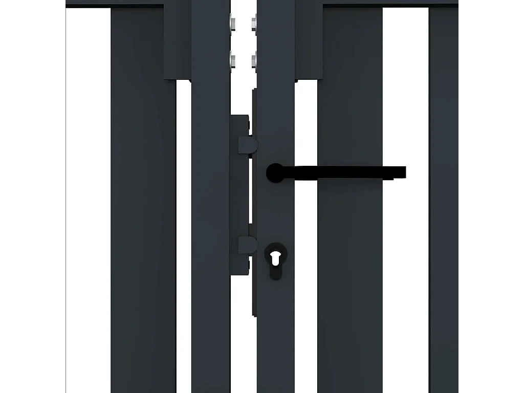 Portail de clôture à double porte Acier 306x220 cm Anthracite