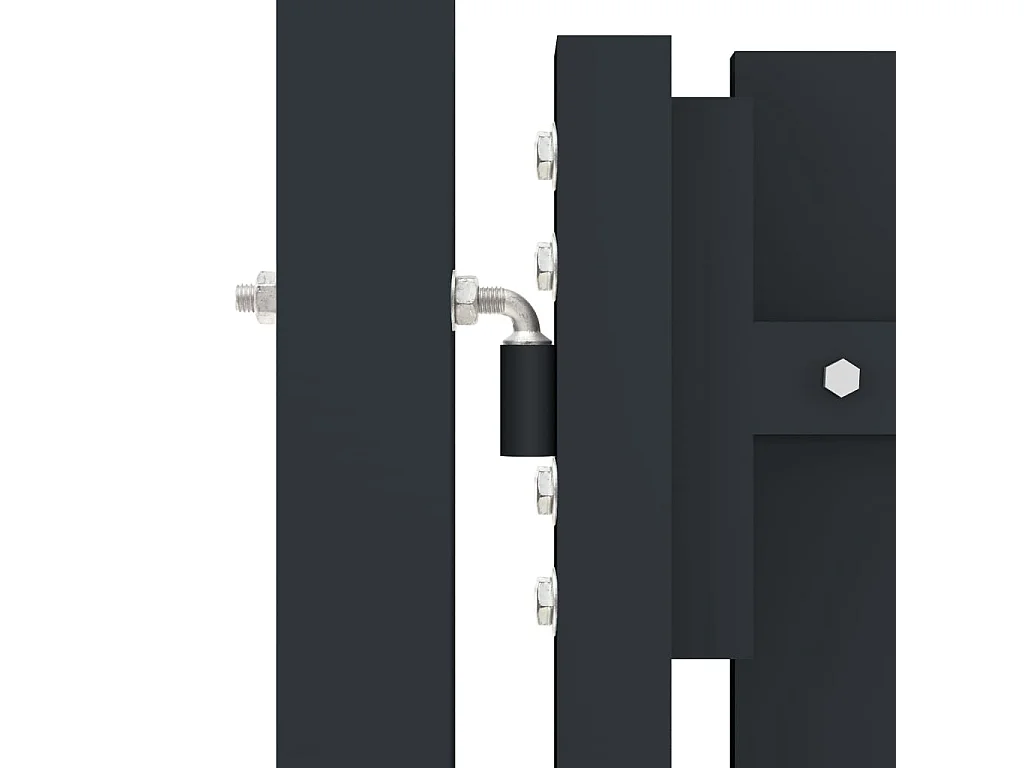 Portail de clôture à double porte Acier 306x220 cm Anthracite