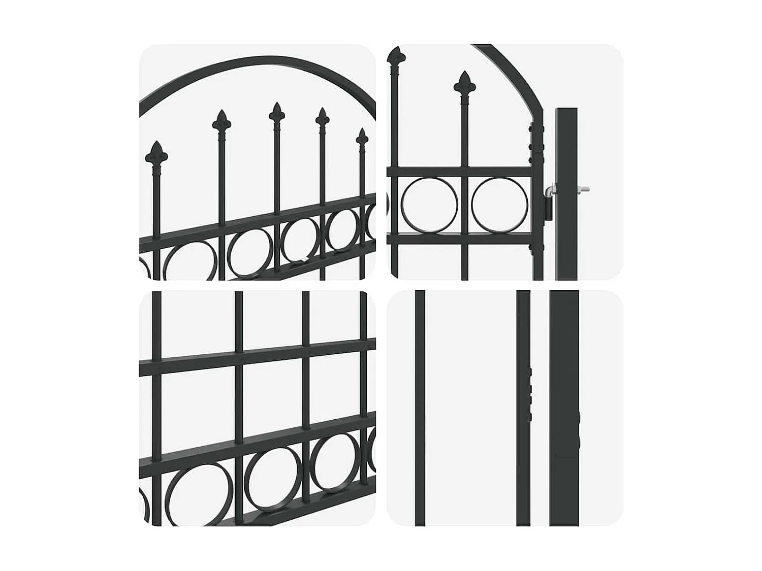 Cancello per recinzione grigio 100 x 175 cm in acciaio verniciato a polvere