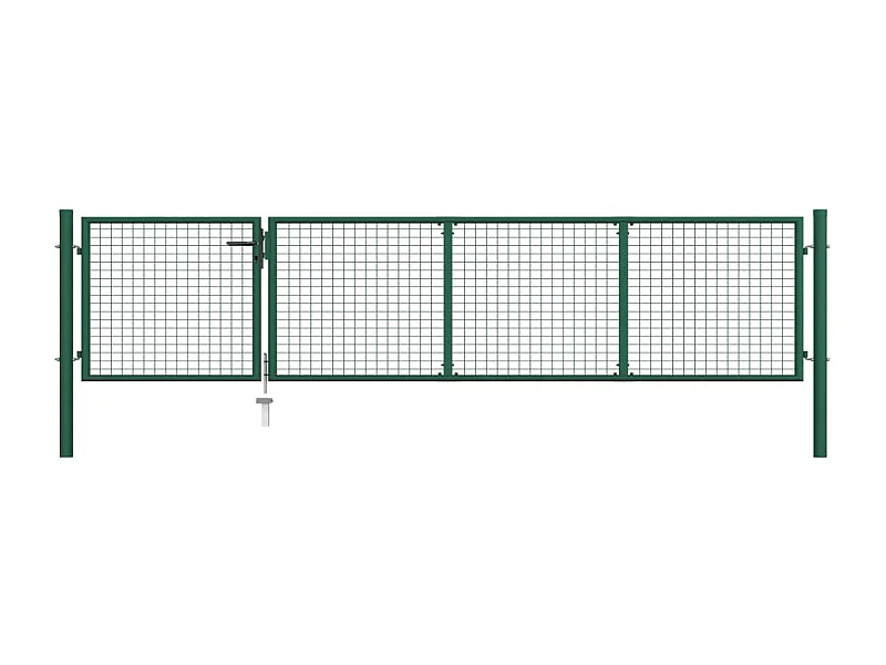 Stalen poort 350x75 cm Groen