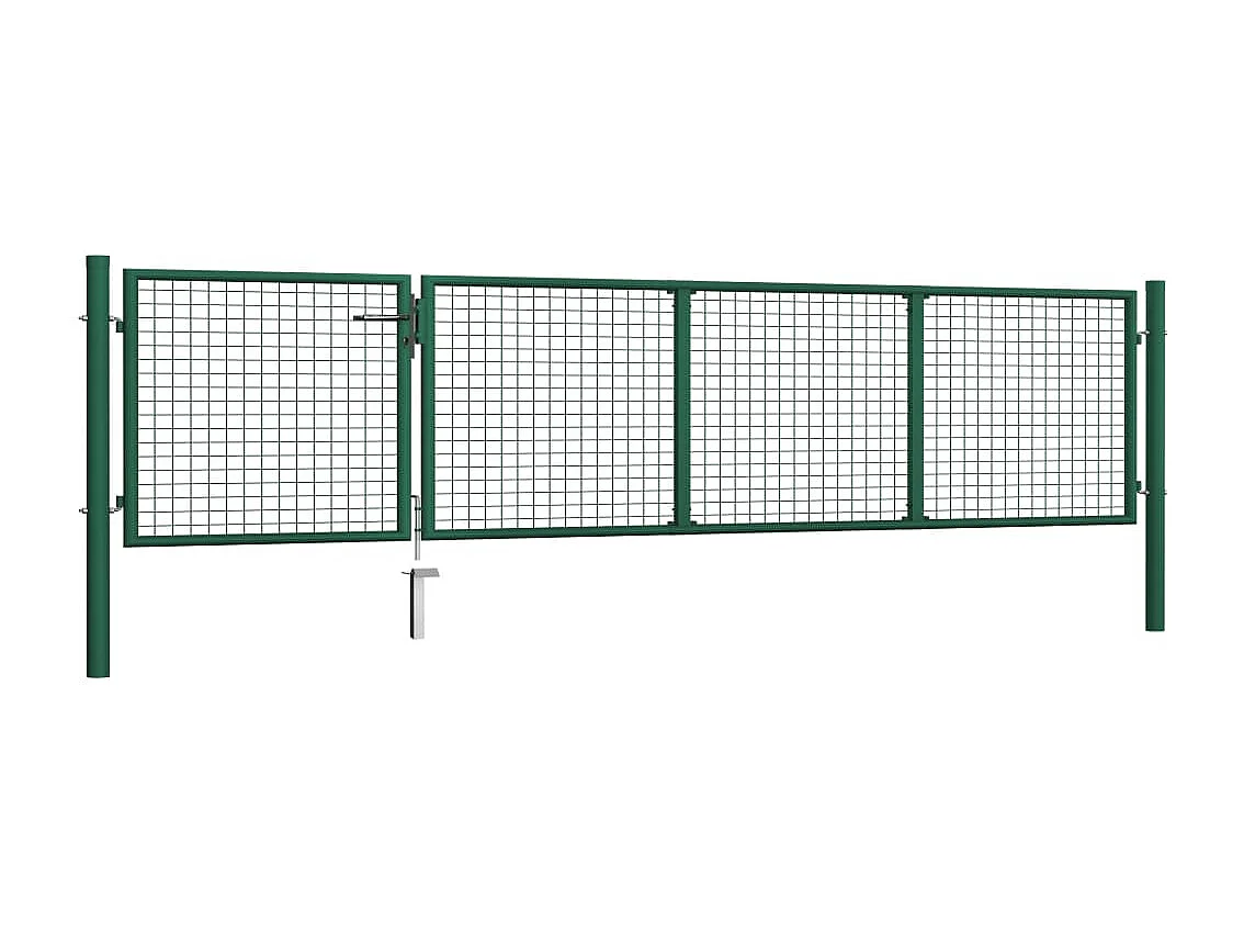 Puerta de acero 350x75 cm Verde