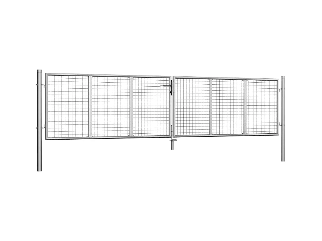 Puerta de jardín de acero galvanizado 415 x 75 cm color plata