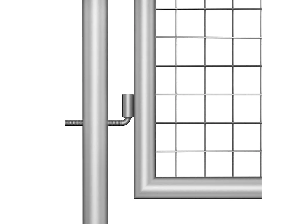Cancello da giardino in acciaio zincato 415 x 75 cm argento