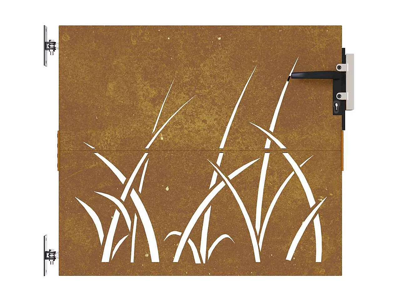 Cancello da giardino 85x100 cm in acciaio corten design erba