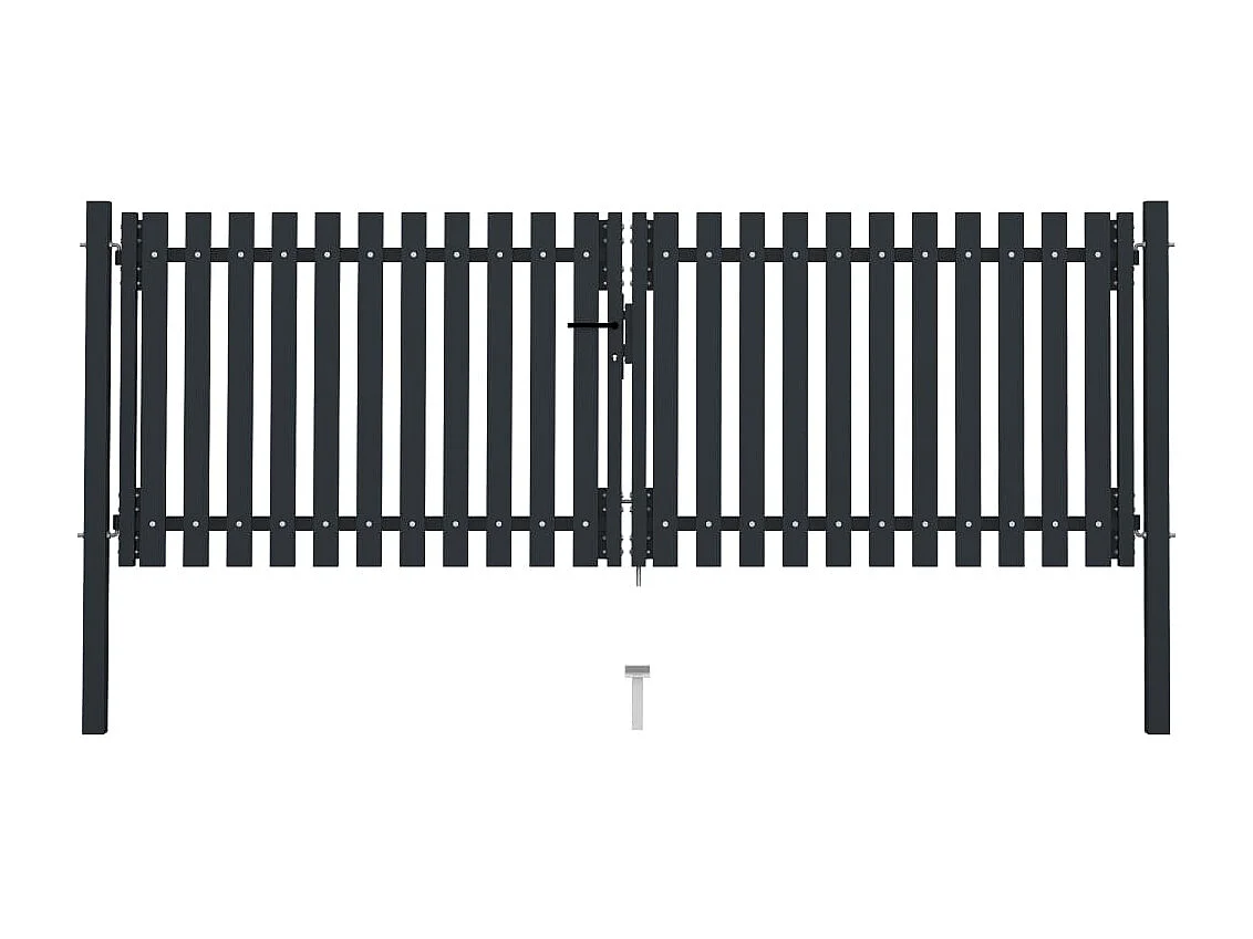 Portail de clôture à double porte Acier 306x175 cm Anthracite