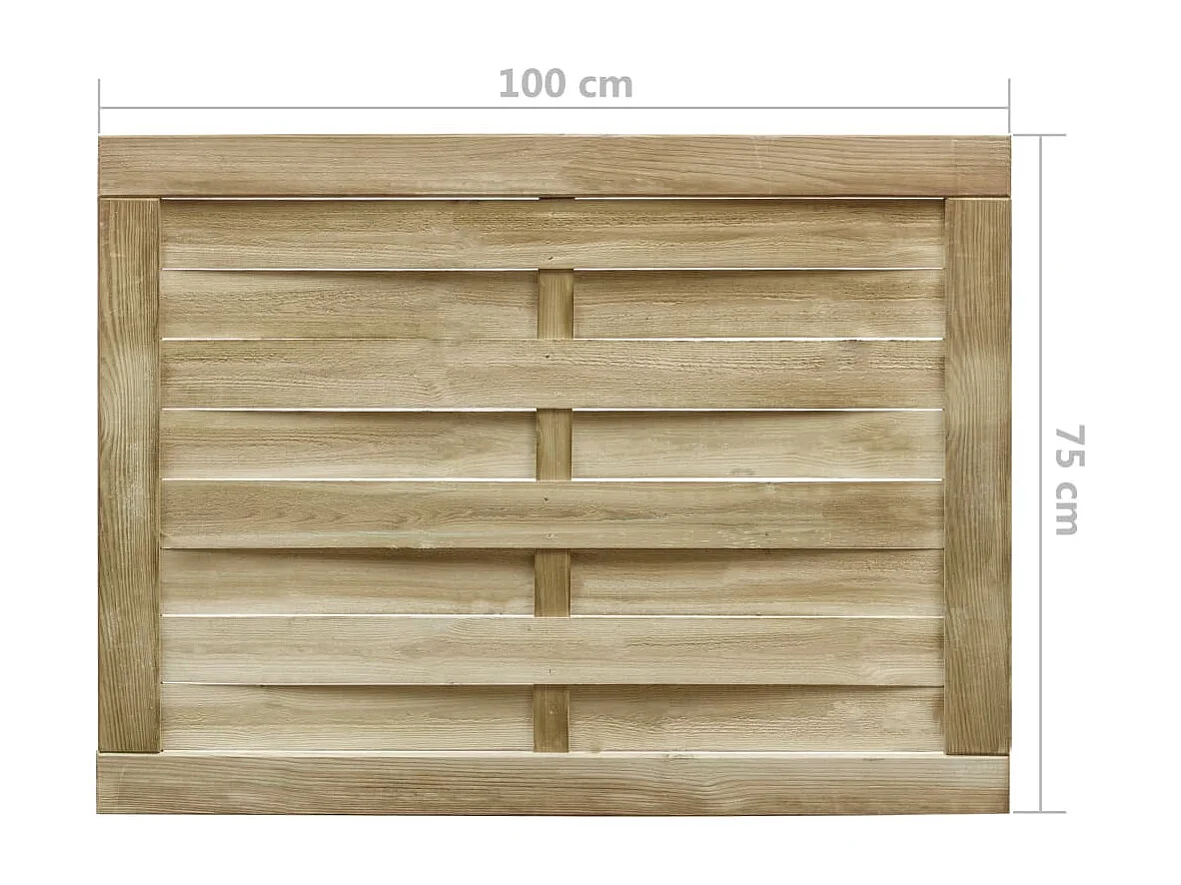 Puerta de jardín de madera de pino impregnada 100x75 cm Verde