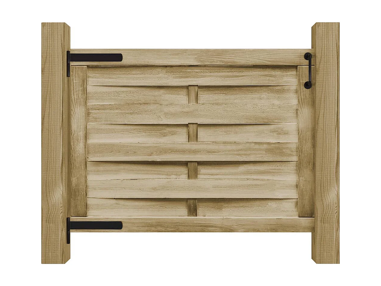 Puerta de jardín de madera de pino impregnada 100x75 cm Verde