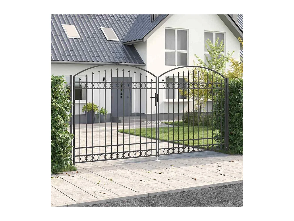 Cancello per recinzione Altro Grigio 400 x 200 cm Acciaio