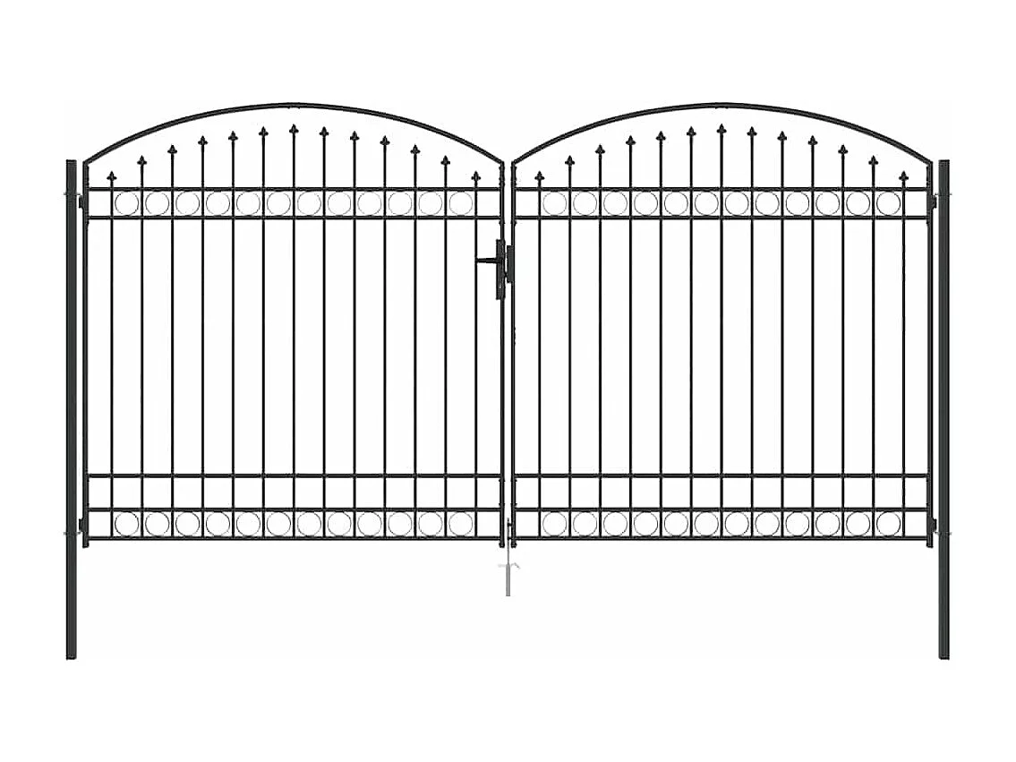 Portail de clôture Autre Gris 400 x 200 cm Acier