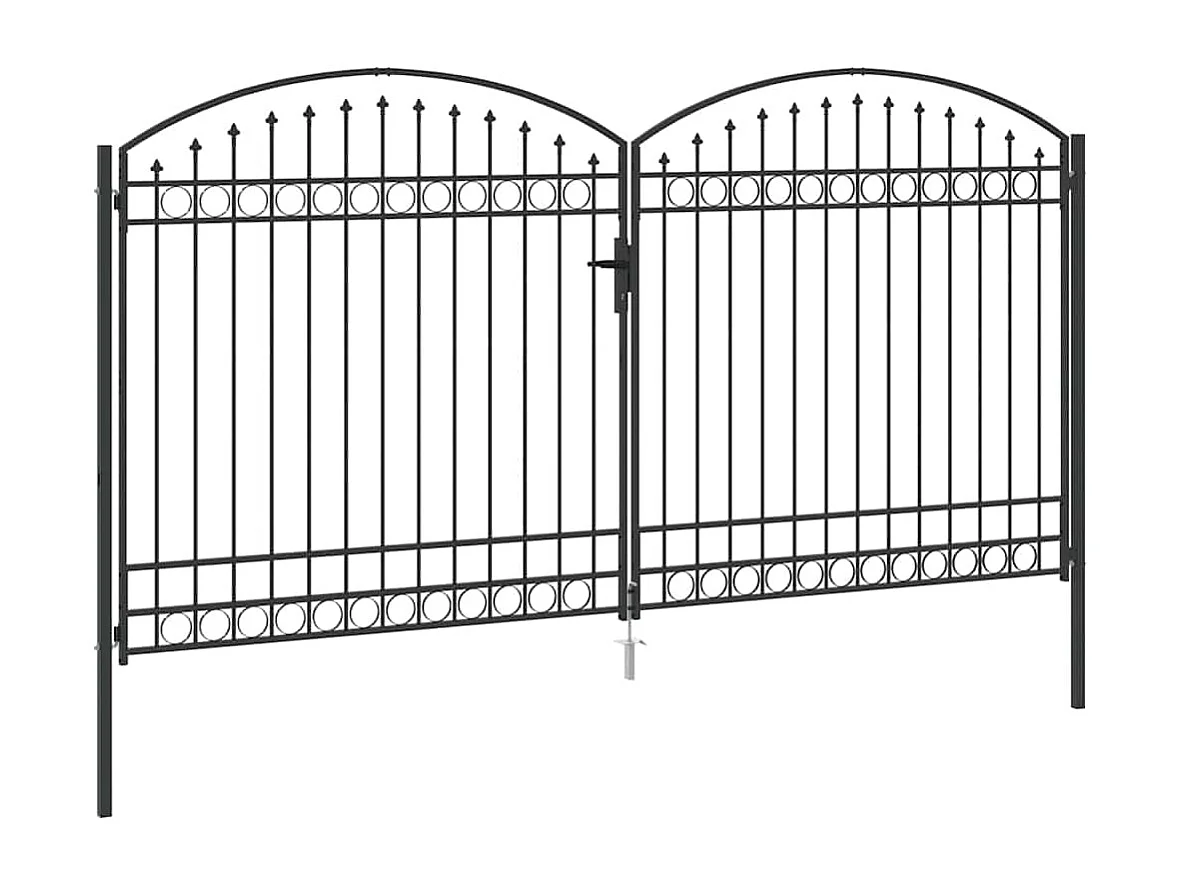 Portail de clôture Autre Gris 400 x 200 cm Acier