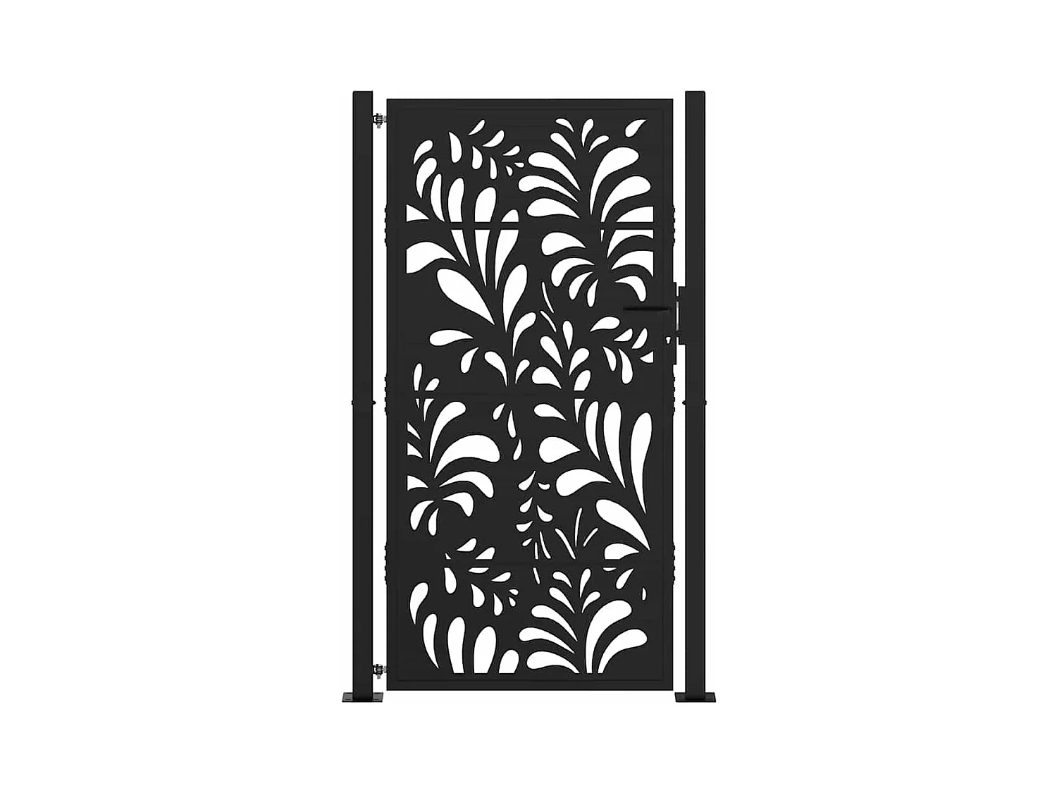 Portail de jardin noir 105x180 cm acier conception de vagues