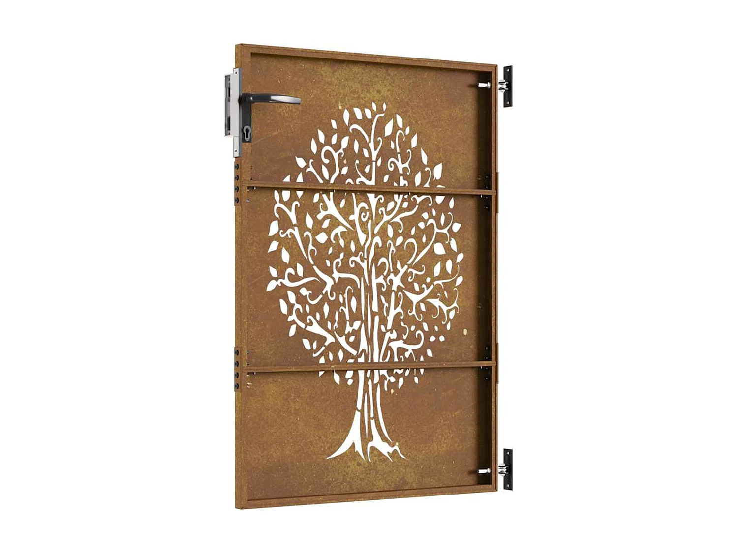 Cancello da giardino 85x150 cm in acciaio corten design albero