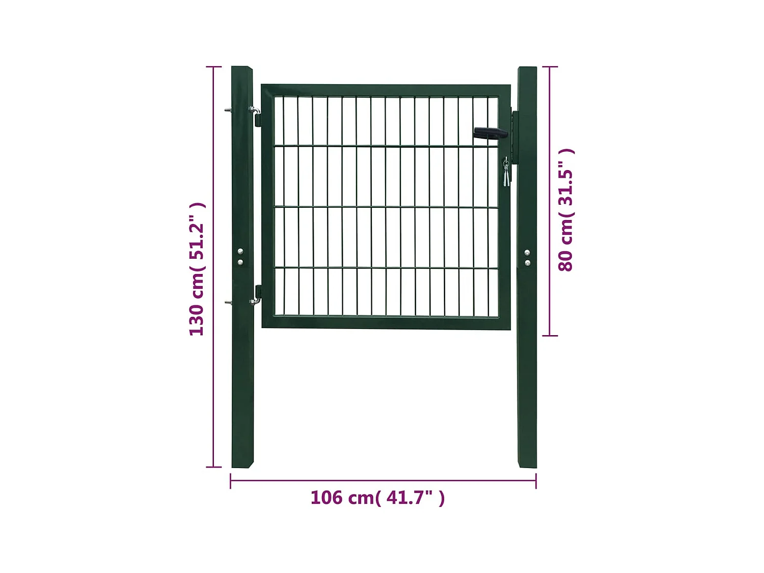 Portillon 2D (simple) Vert 106 x 130 cm