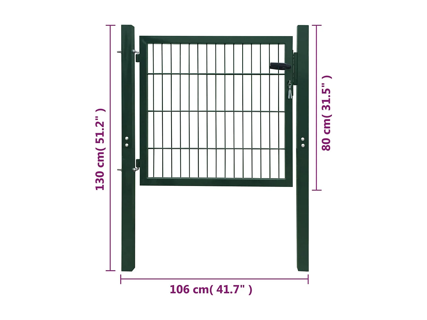 2D Poort (enkel) Groen 106 x 130 cm