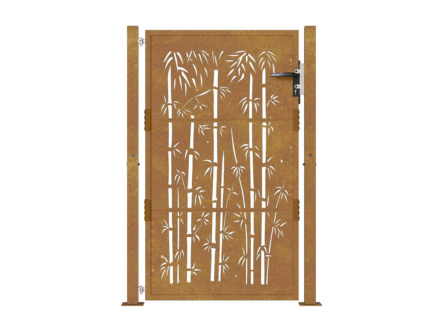 Gartentor 105x155 cm Cortenstahl Bambus Design