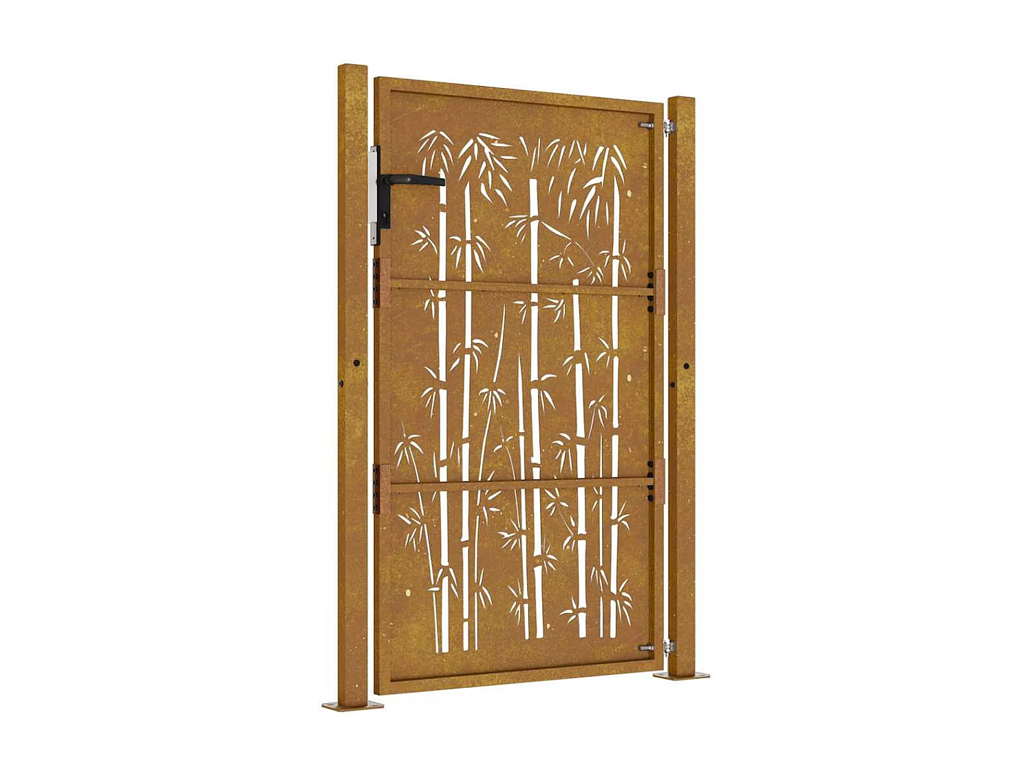 Gartentor 105x155 cm Cortenstahl Bambus Design