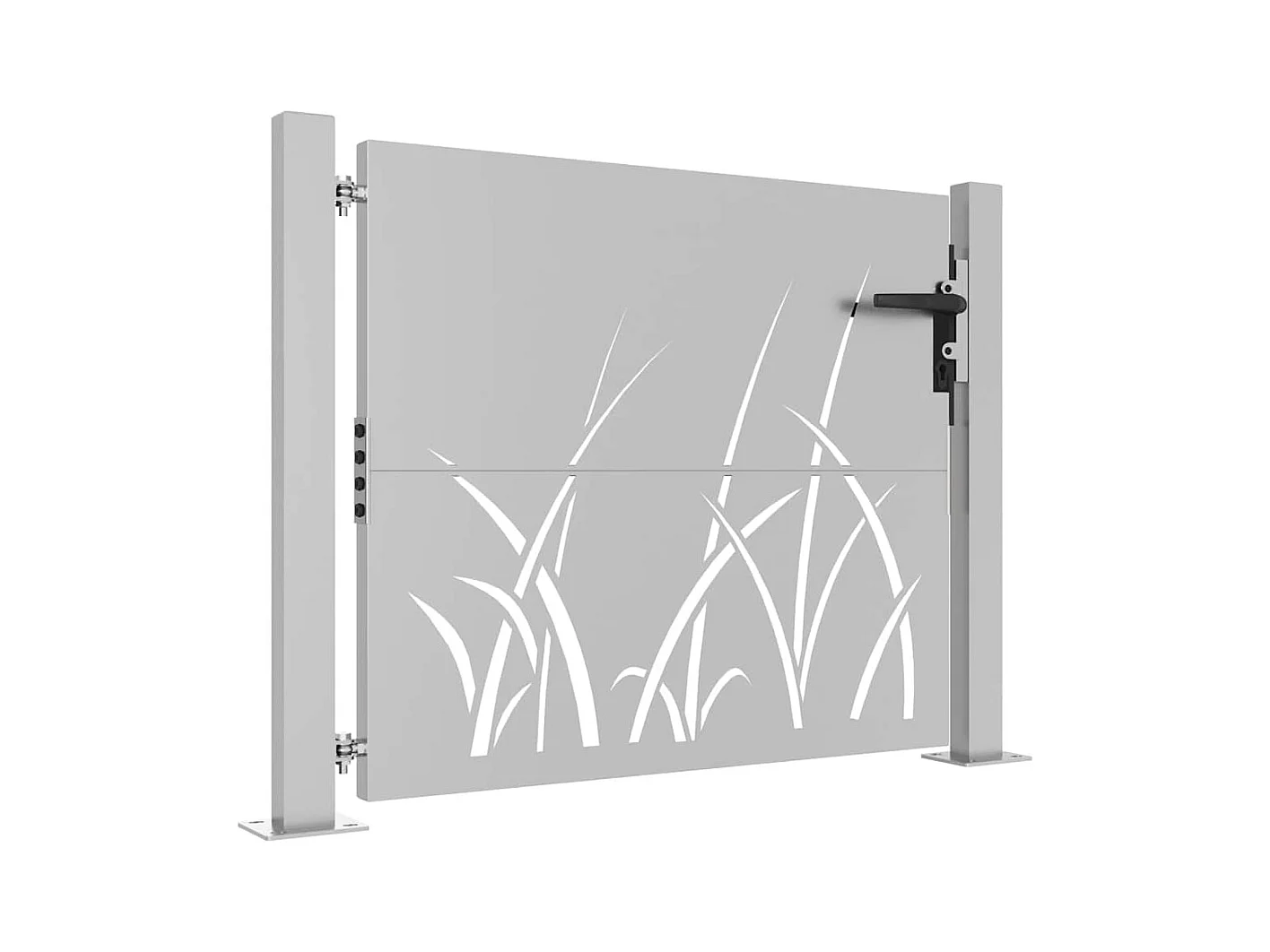 Portail de jardin 105x80 cm acier corten conception d'herbe