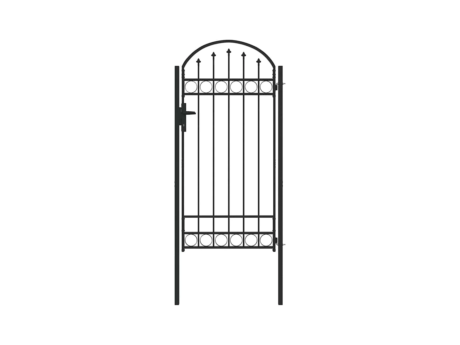 Grijze hekpoort 100 x 250 cm gepoedercoat staal