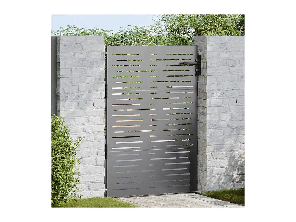 Porte de Jardin, Portail de jardin 85x100 cm design carré en acier corten