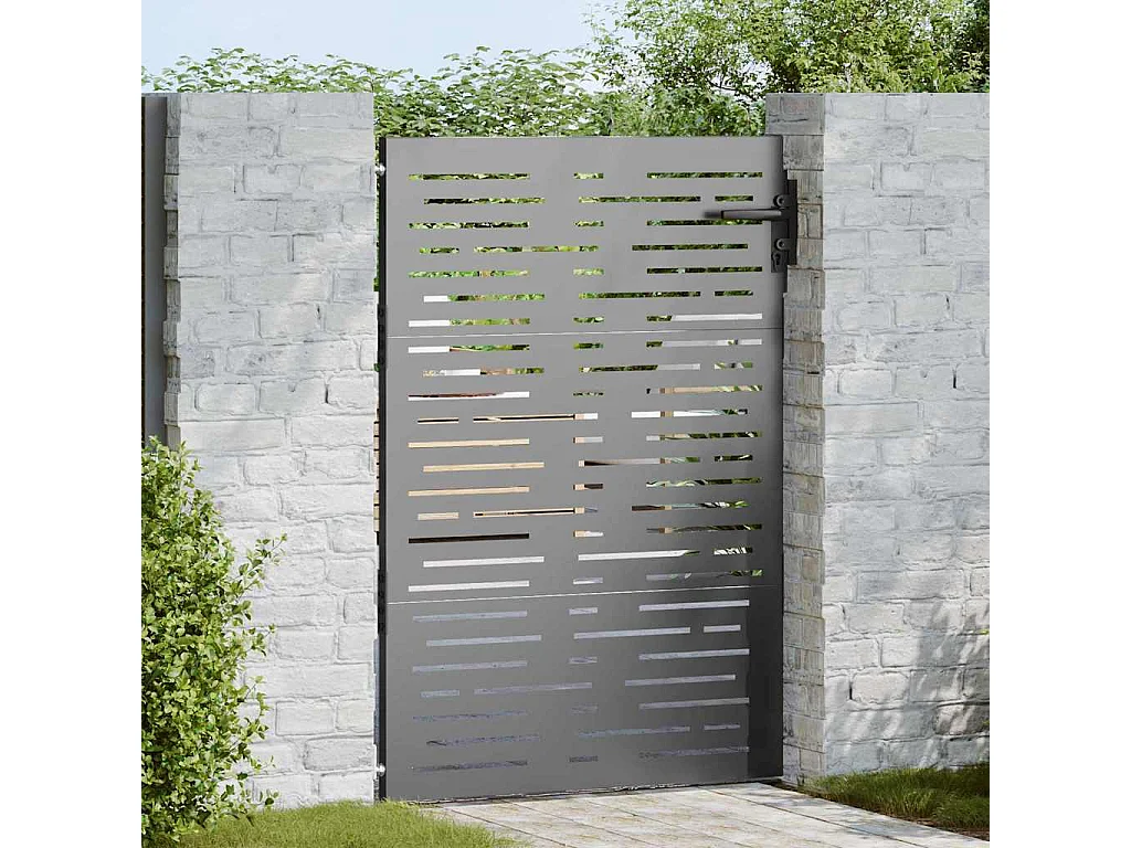 Puerta de jardín, Puerta de jardín 85x100 cm diseño cuadrado en acero corten