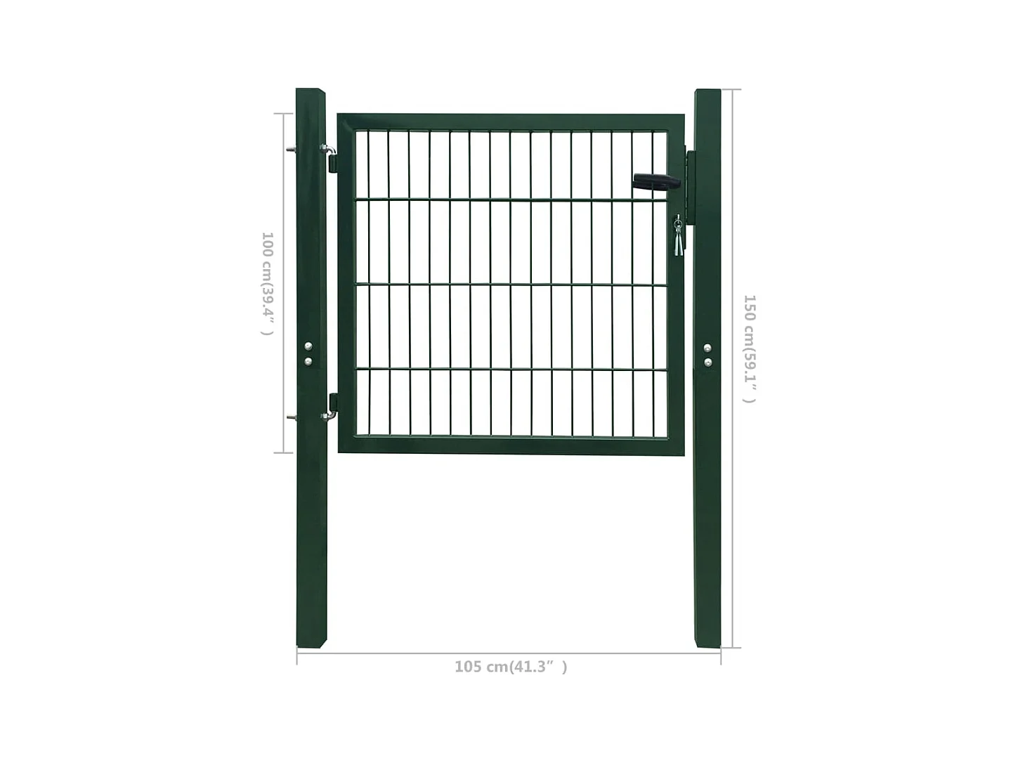 Groene stalen poort 105x150 cm