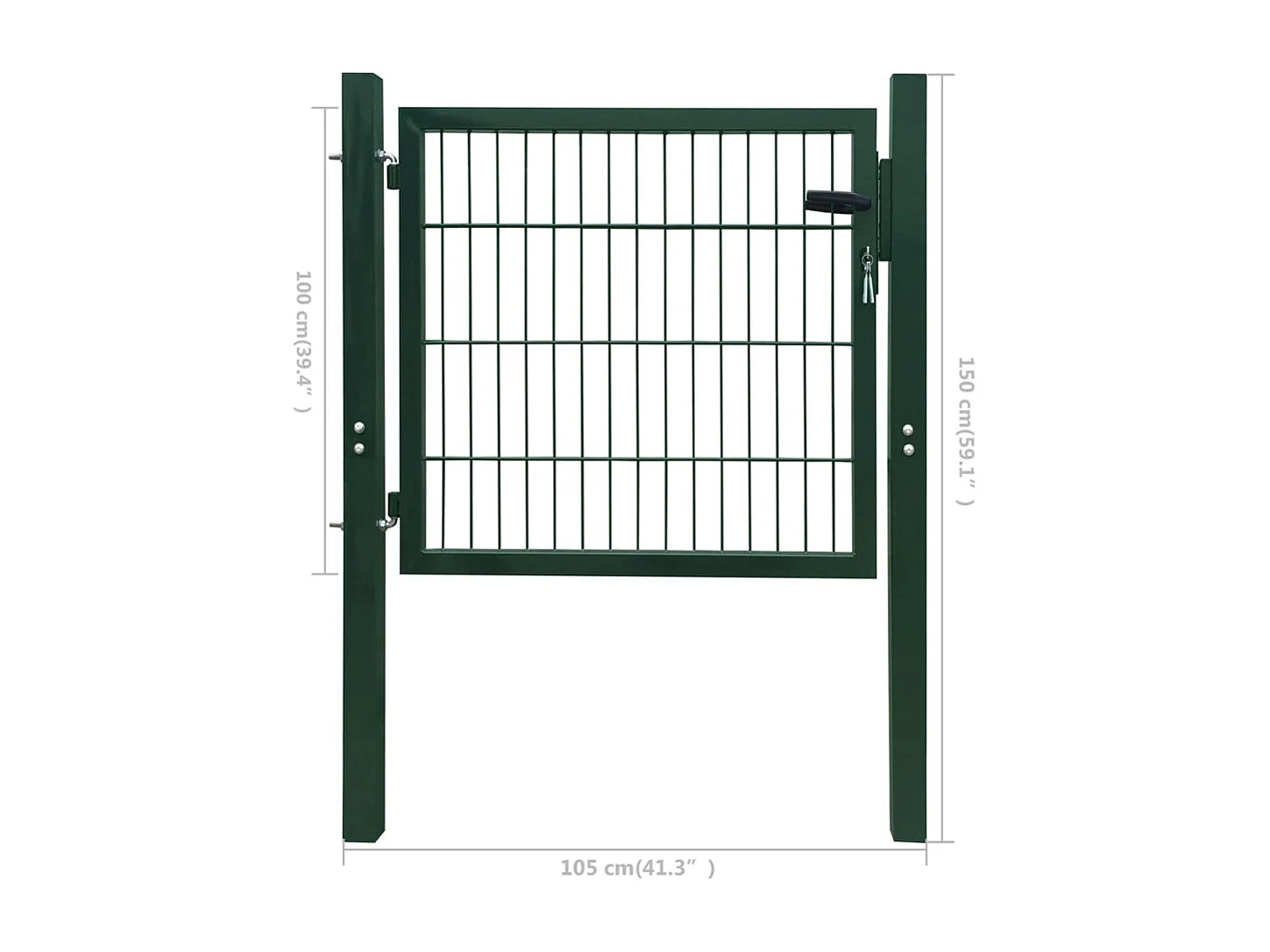 Groene stalen poort 105x150 cm