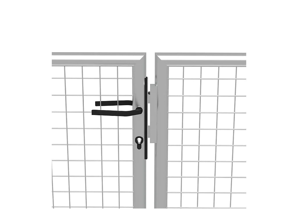 Puerta de jardín de acero galvanizado 415 x 175 cm color plata