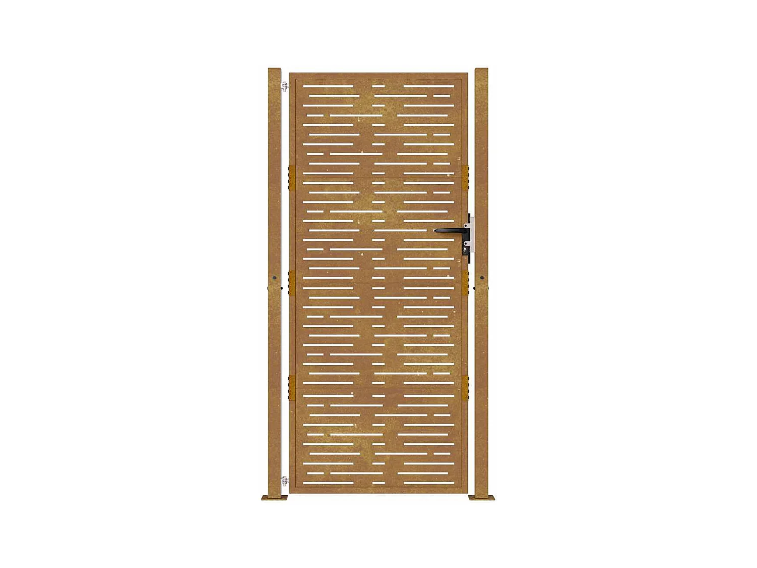 Cancello da giardino 105x205 cm in acciaio corten design quadrato