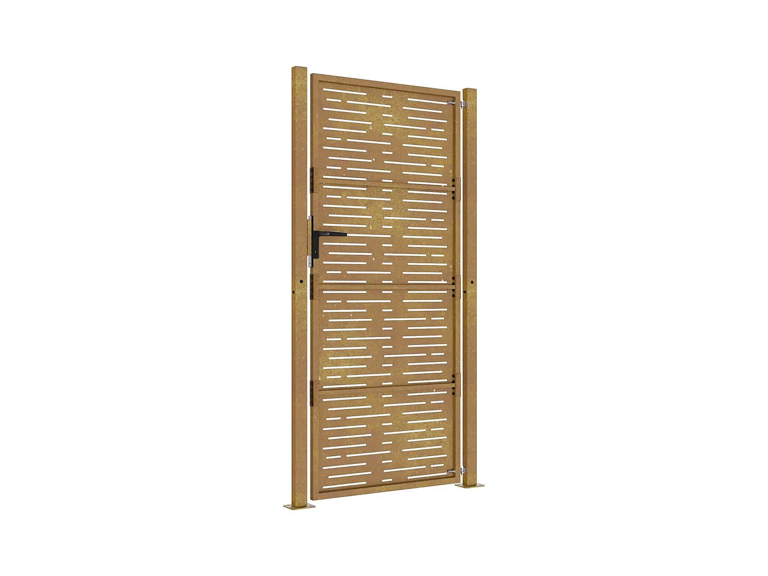 Cancello da giardino 105x205 cm in acciaio corten design quadrato