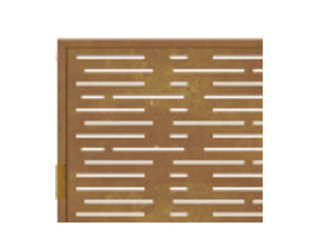 Cancello da giardino 105x205 cm in acciaio corten design quadrato