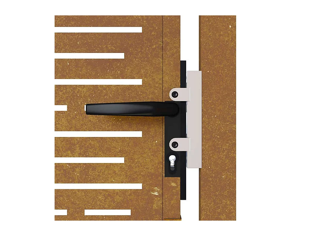 Cancello da giardino 105x205 cm in acciaio corten design quadrato