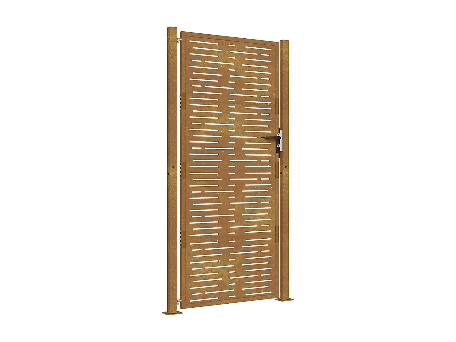 Cancello da giardino 105x205 cm in acciaio corten design quadrato