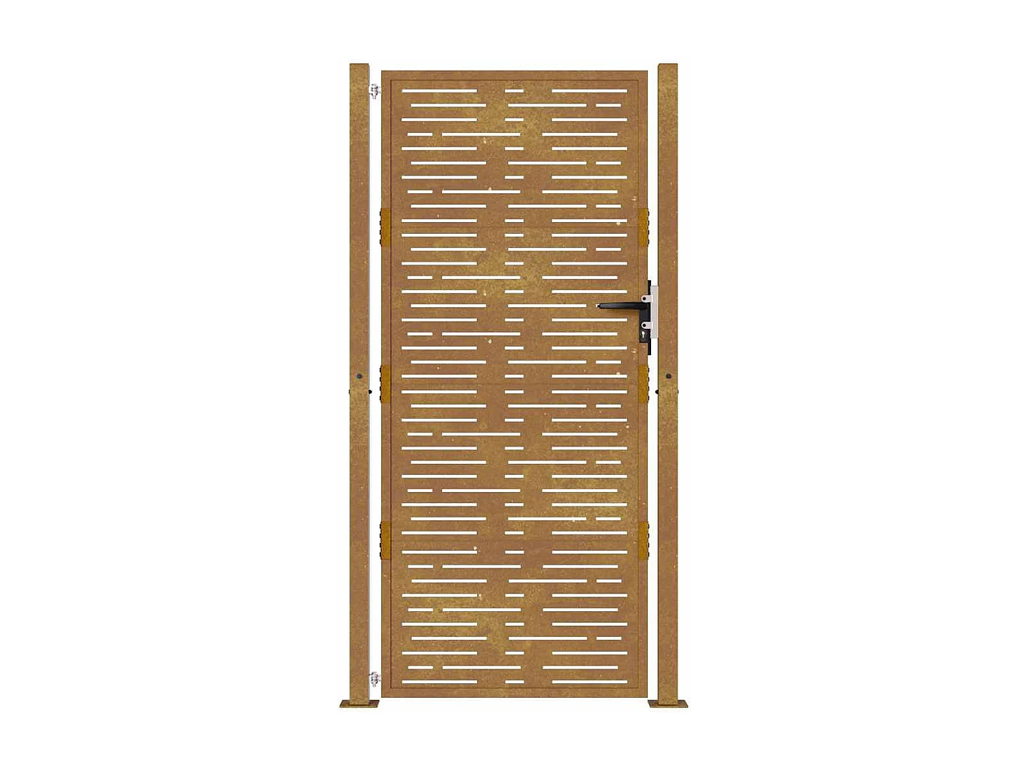 Cancello da giardino 105x205 cm in acciaio corten design quadrato