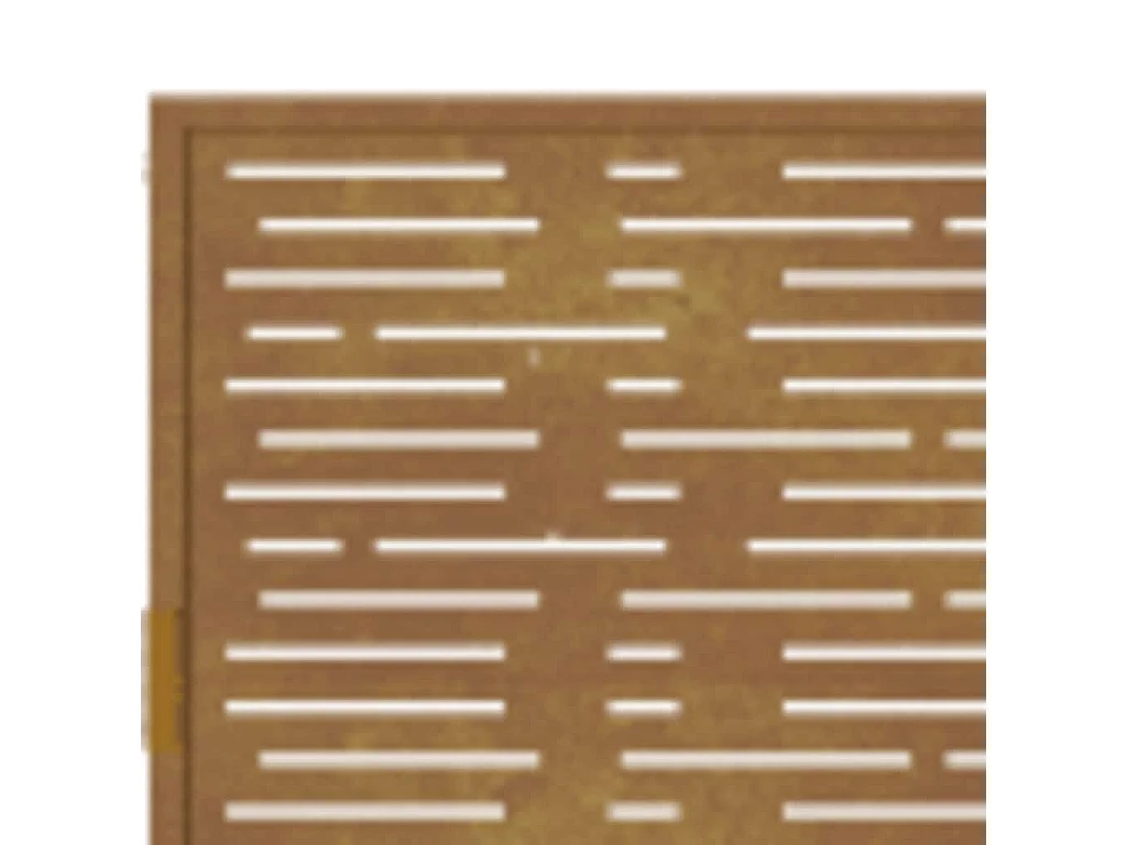 Cancello da giardino 105x205 cm in acciaio corten design quadrato