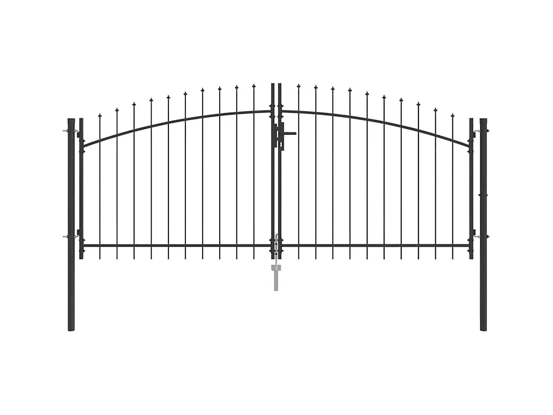 Porte de Jardin avec verrouillage Gris 100 x 300 cm Acier