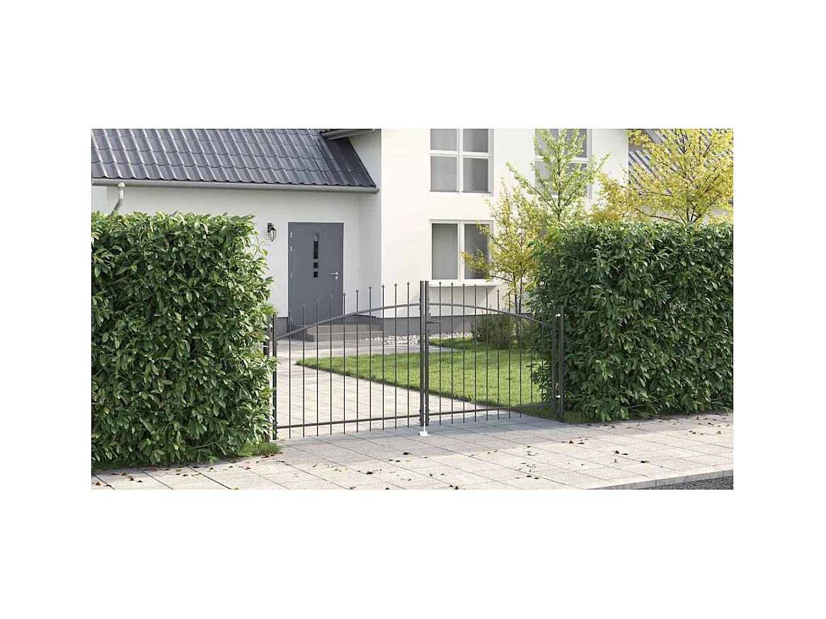 Porte de Jardin avec verrouillage Gris 100 x 300 cm Acier